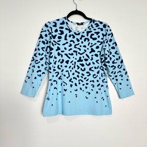 J. McLaughlin Top Catalina Cloth Womens Medium Blue Animal Beach Nautical Resort